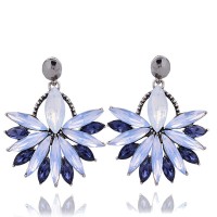 Opal Periwinkle Marquise Crystal Fan Drop Stud Earrings